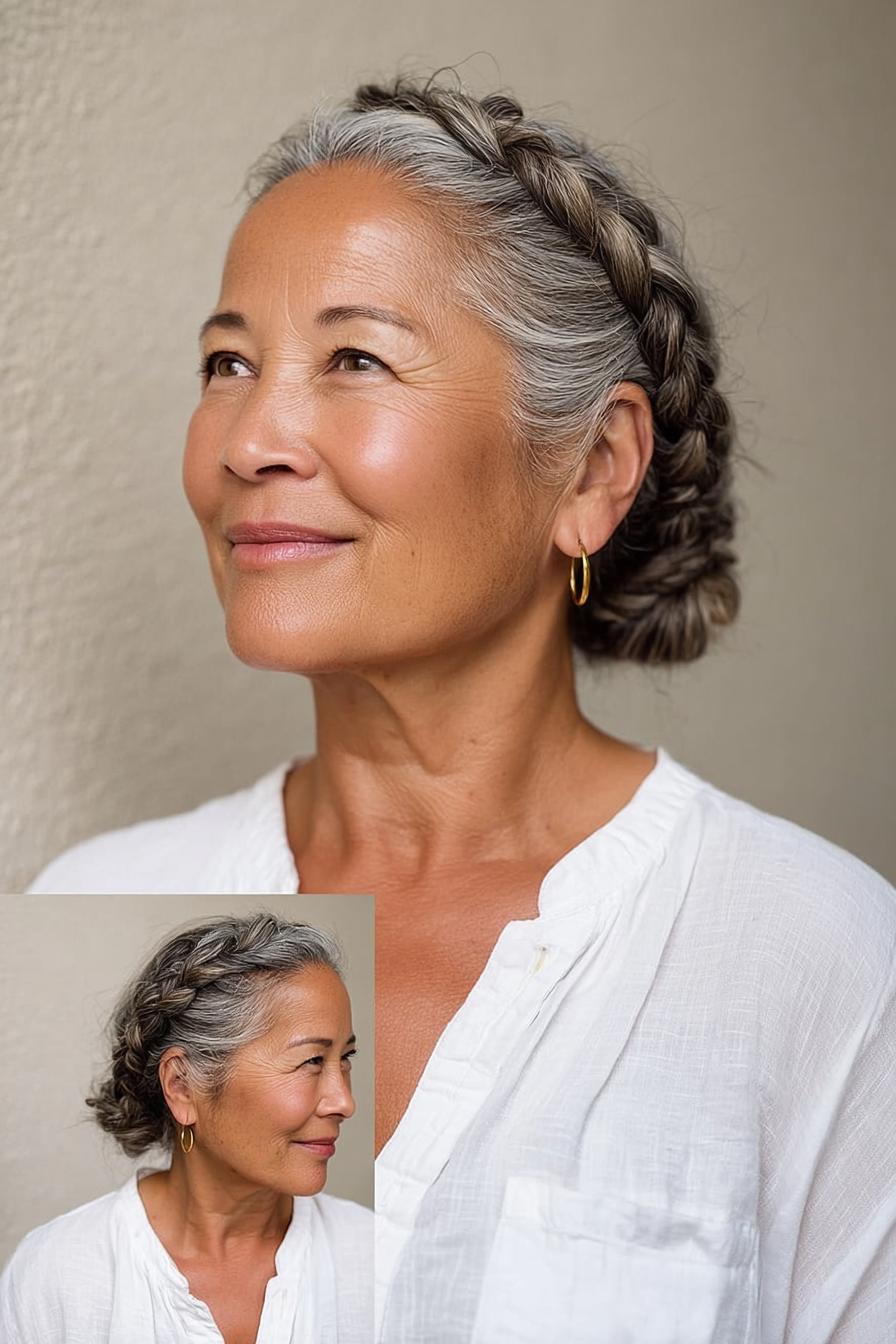 Silver Crown Braided Bun