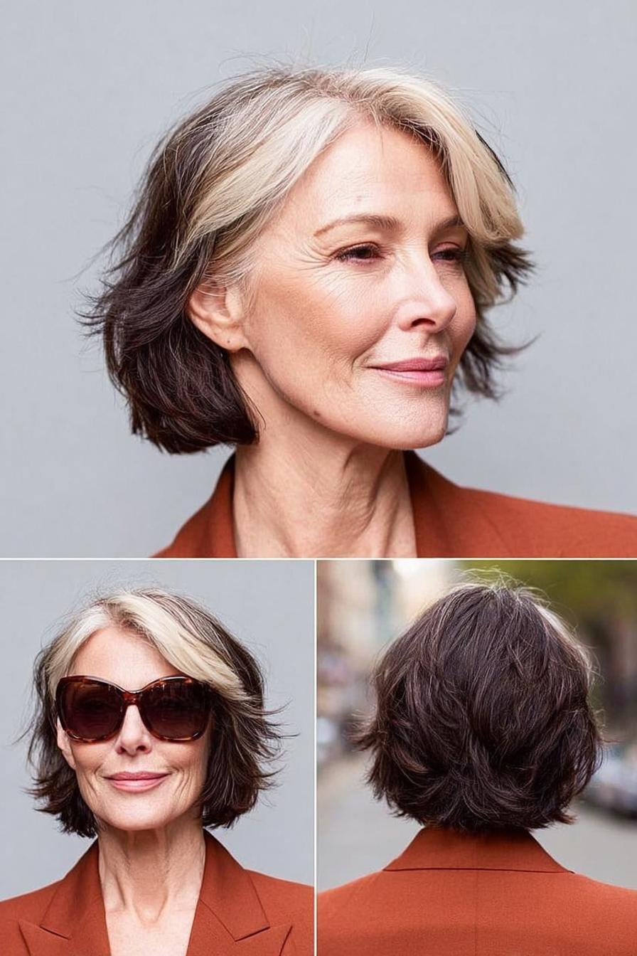 Silver streak modern bob