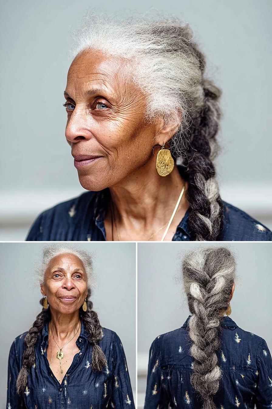 Soft Gray Braided Beauty