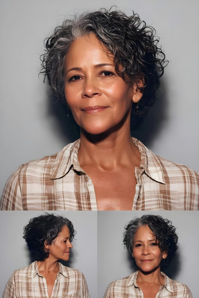 soft layered silver curls