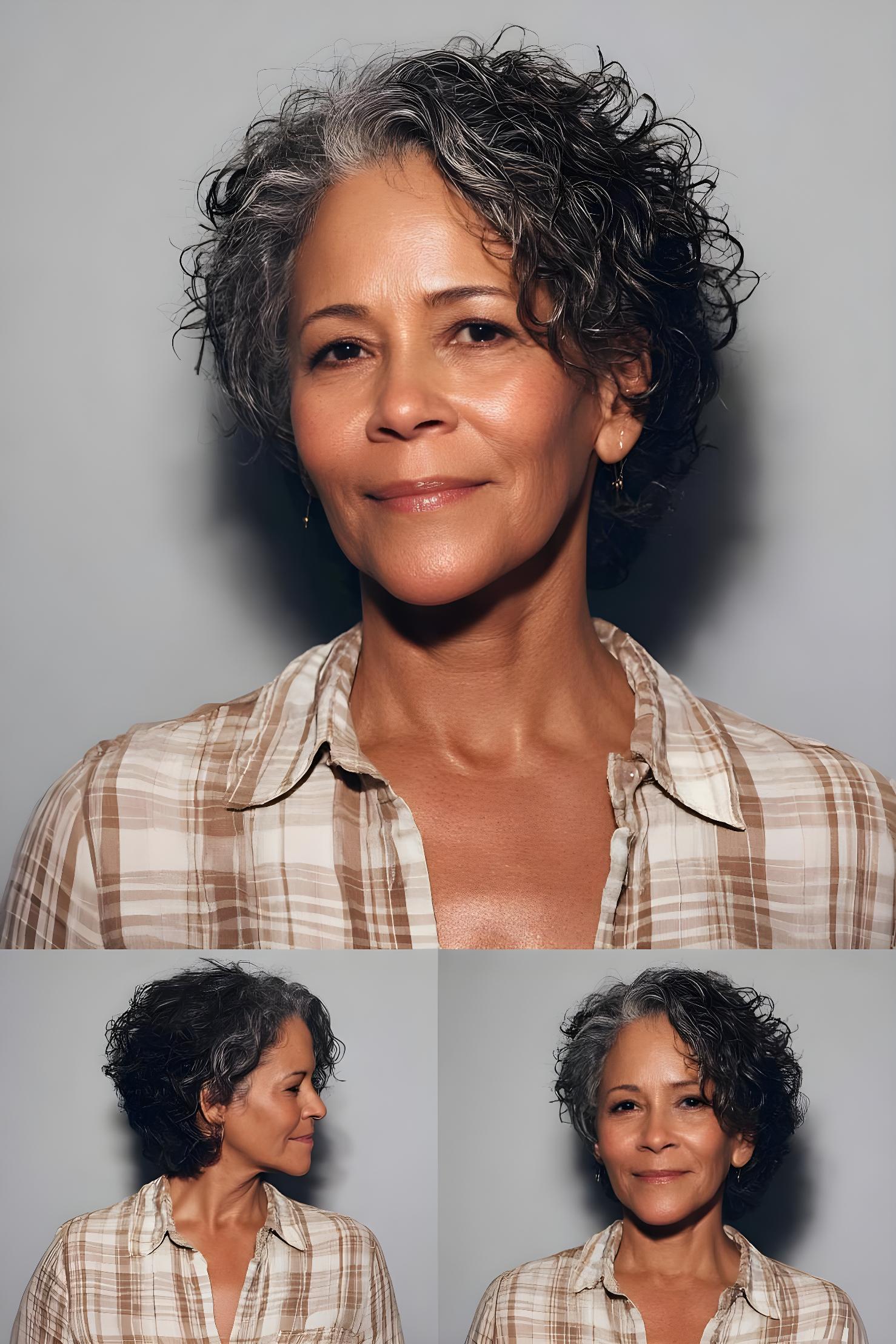 soft layered silver curls