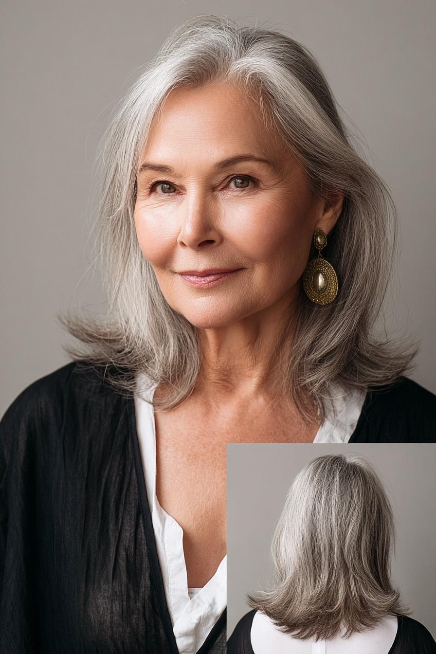 Soft Silver Layered Bob