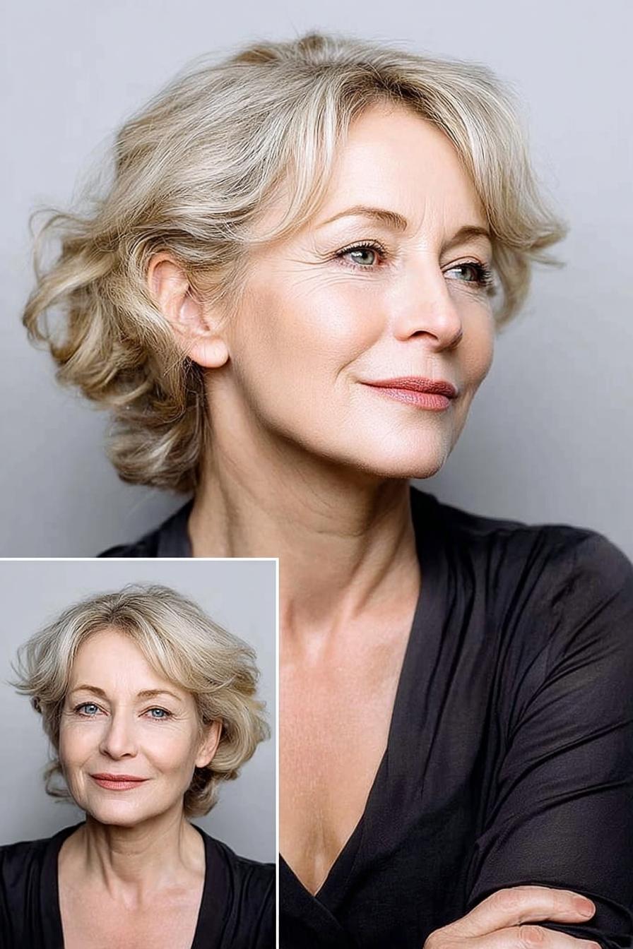 Soft Silvery Blonde Bob