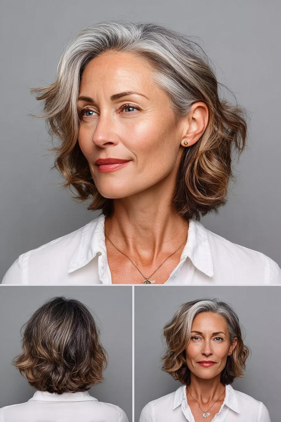 Soft Wavy Grayscale Bob