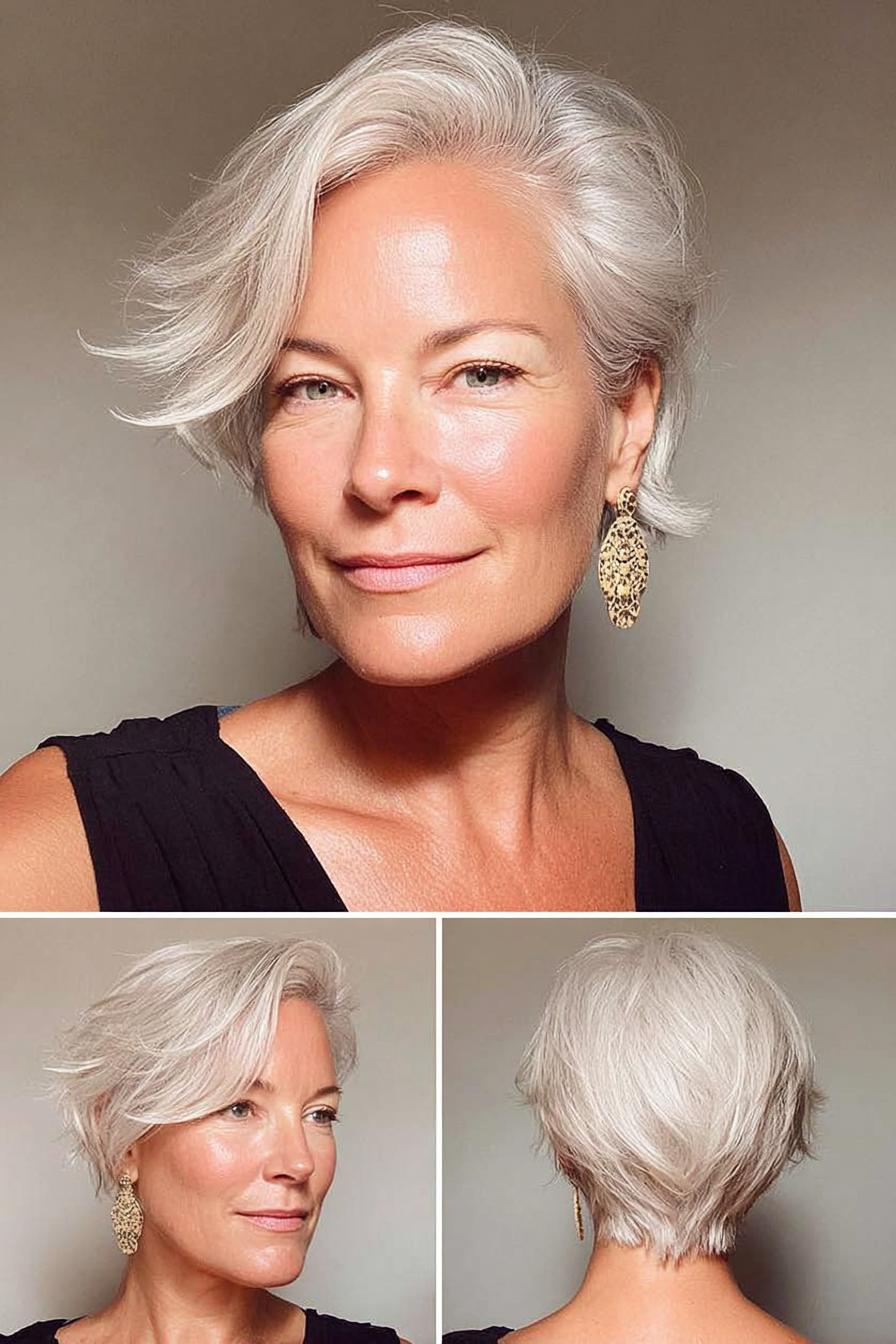 Textured silver pixie bob