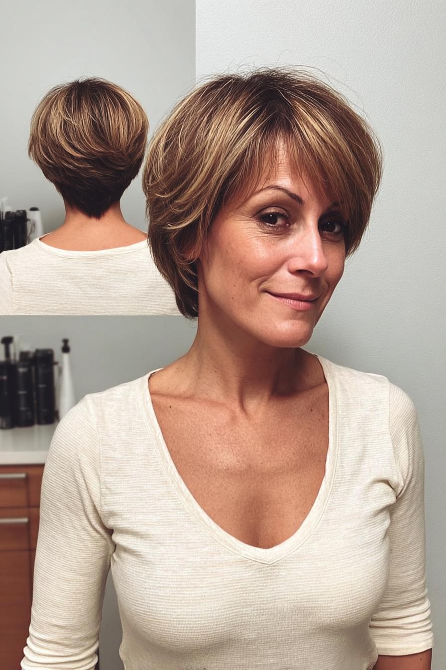 Warm Blonde Layered Bob