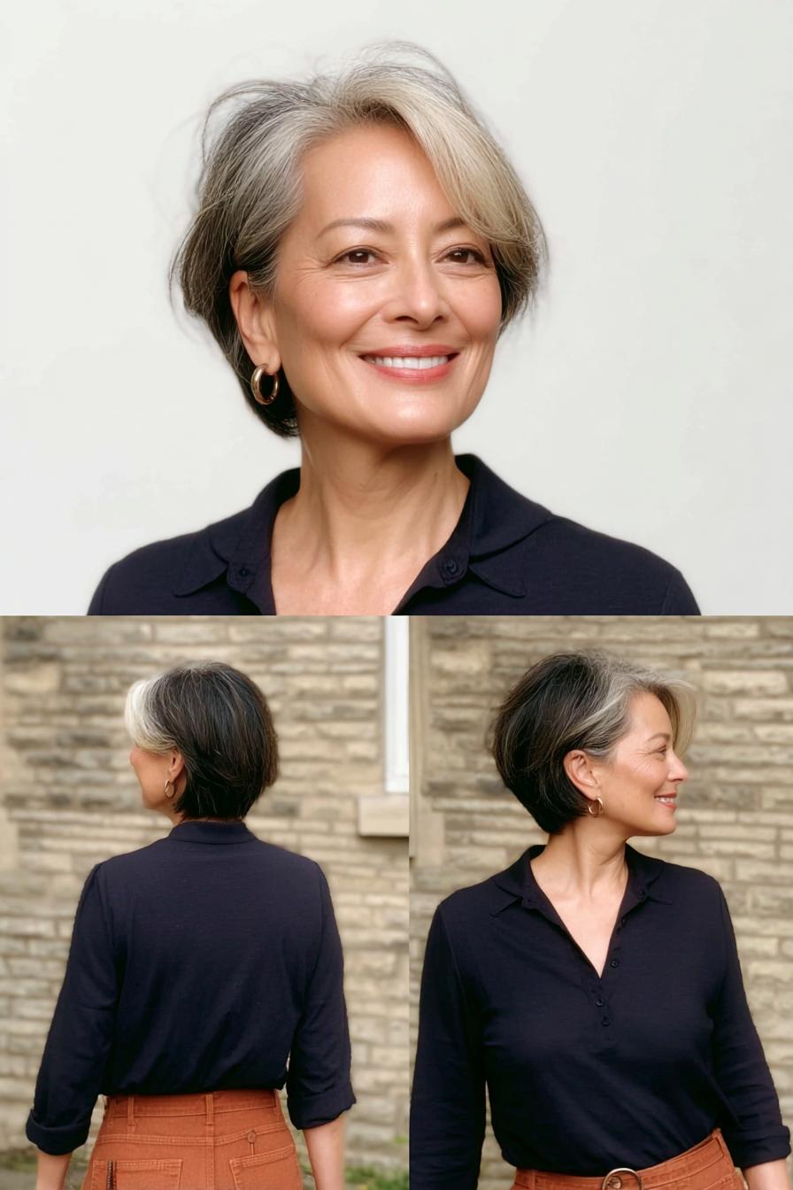 Side Swept Silver Grace