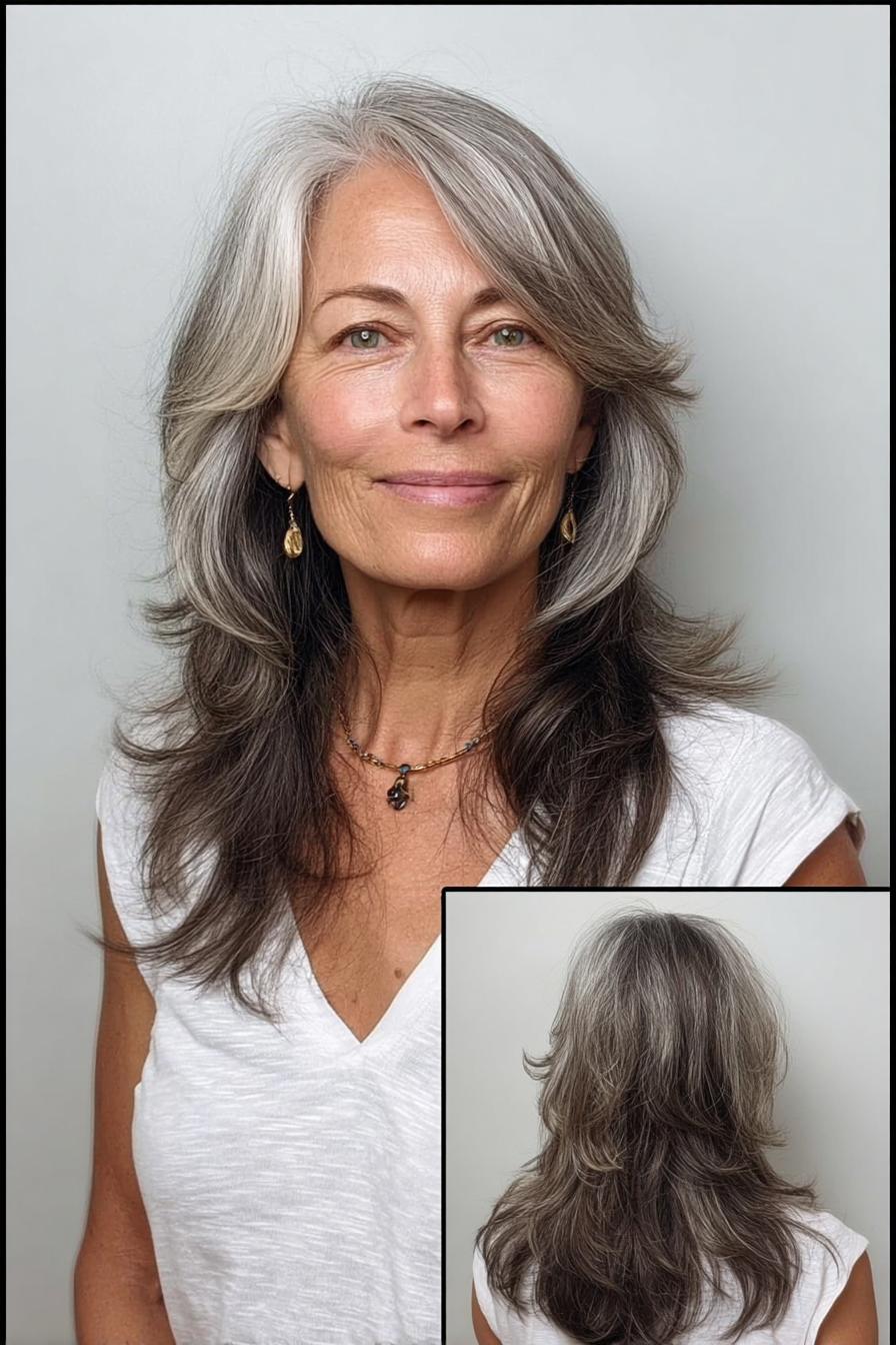 Silver curtain layered elegance
