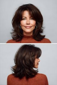 soft brunette layers elegance