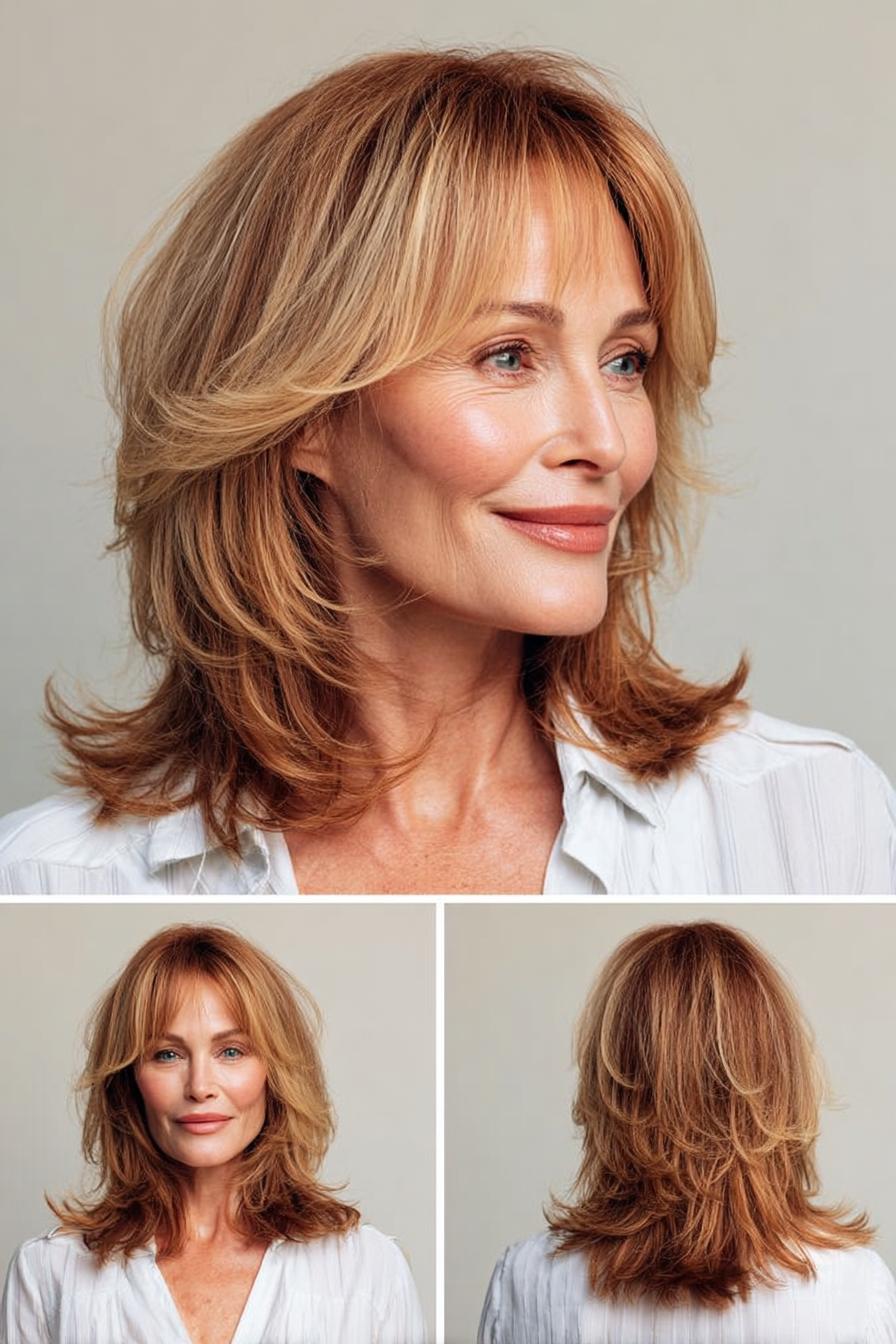 Soft Golden Layered Bob