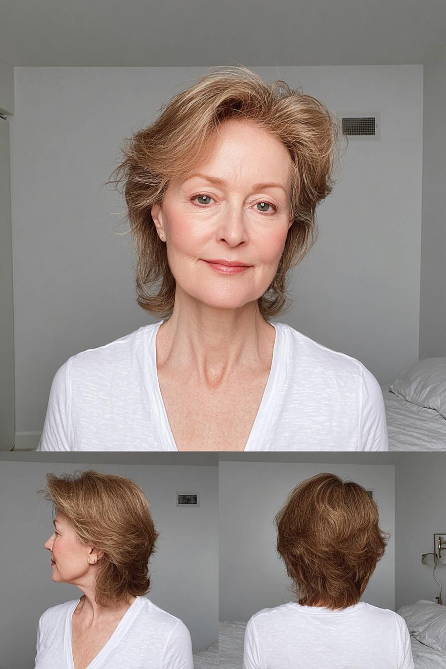 Soft layered midlength hair