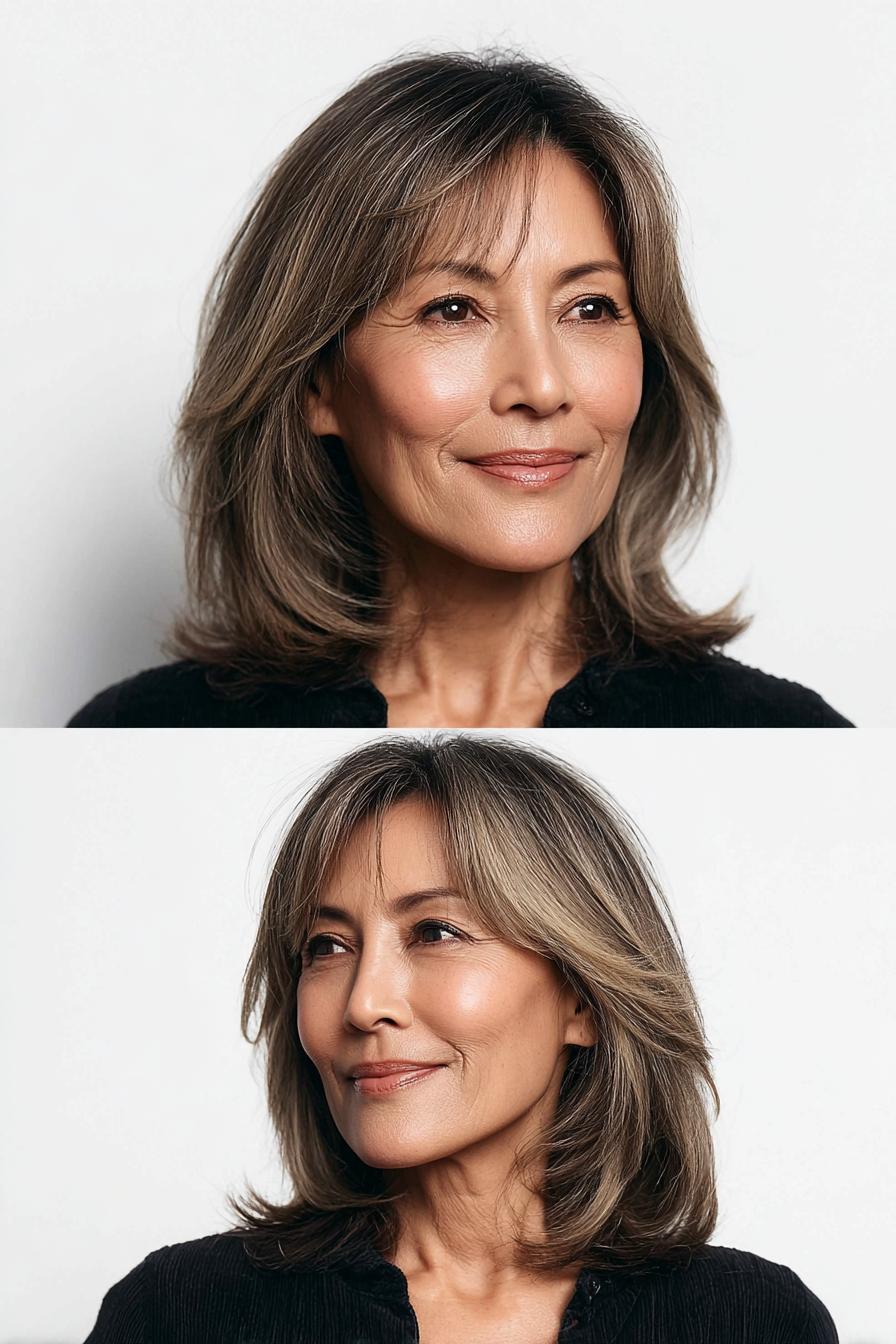 Soft Layered Side Swept Style