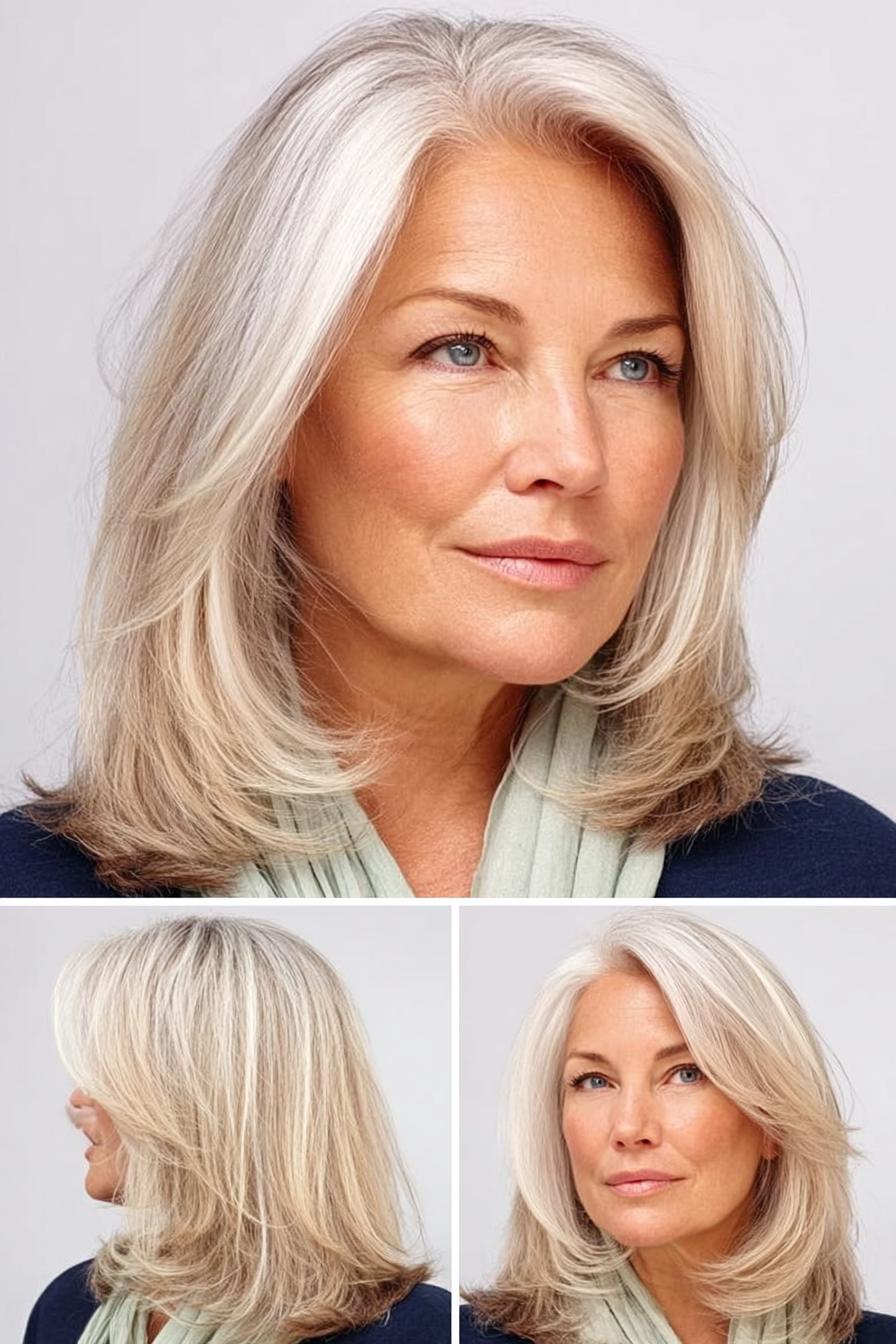 Soft Silver Blonde Layers