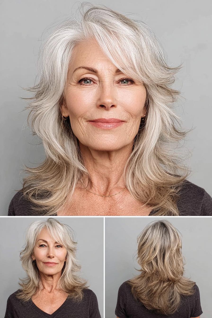 Soft Silver Blonde Layers