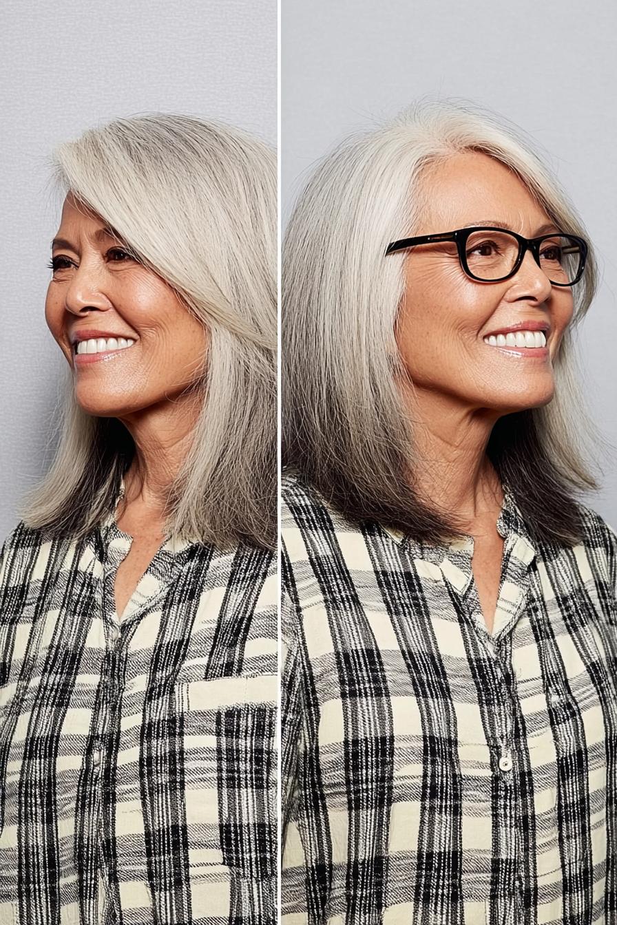 Soft Silver Gradient Hair