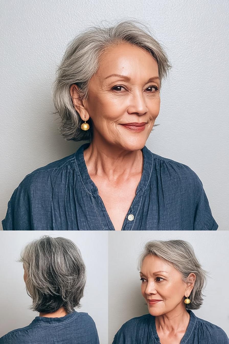 Soft Wavy Silver Bob