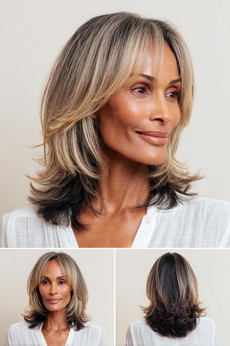Sunlit Layered Blonde Hair