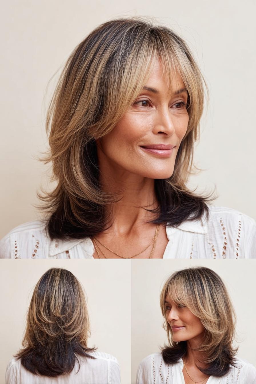 Sunlit Layered Blonde Waves