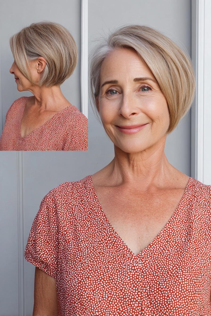 Chic Silver Blonde Bob