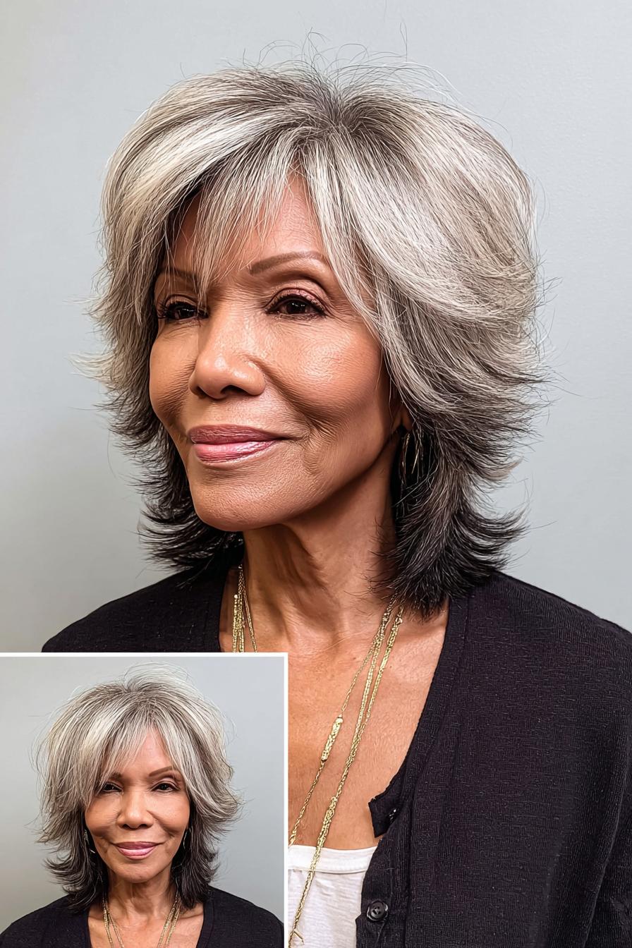 Modern Silver Shag Layers