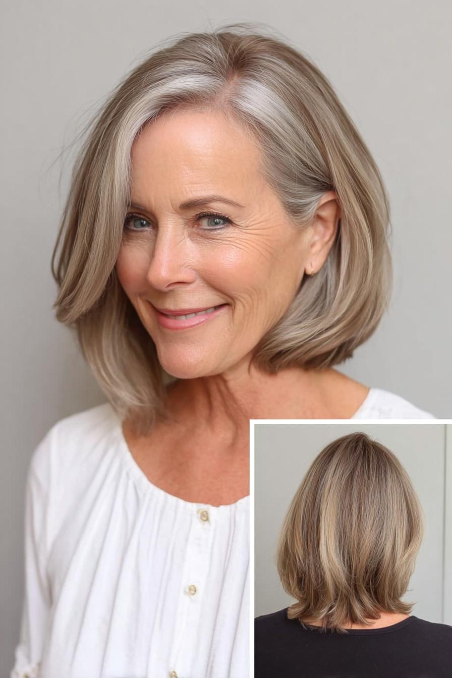 Soft Gray Framing Bob