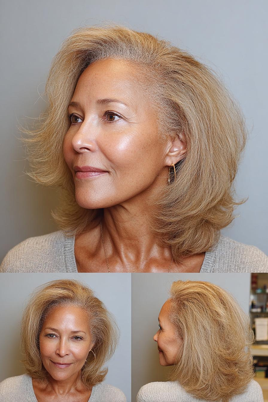 Soft layered shoulder length bob
