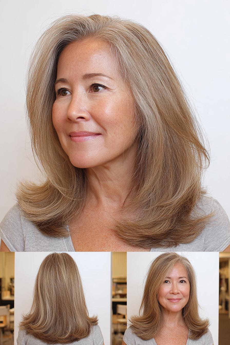 Soft layered silver blonde
