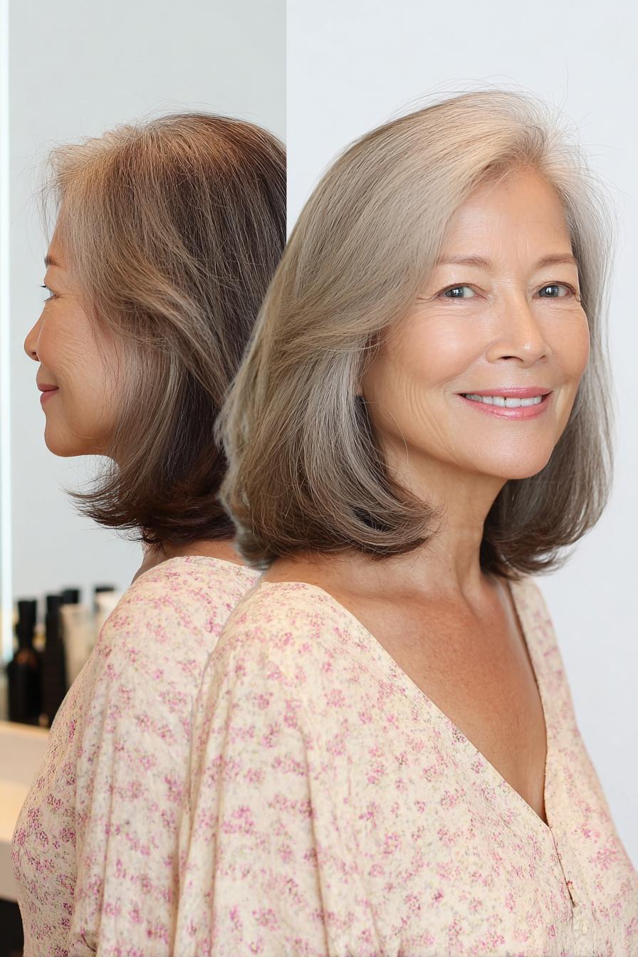 Soft Silver Layered Bob