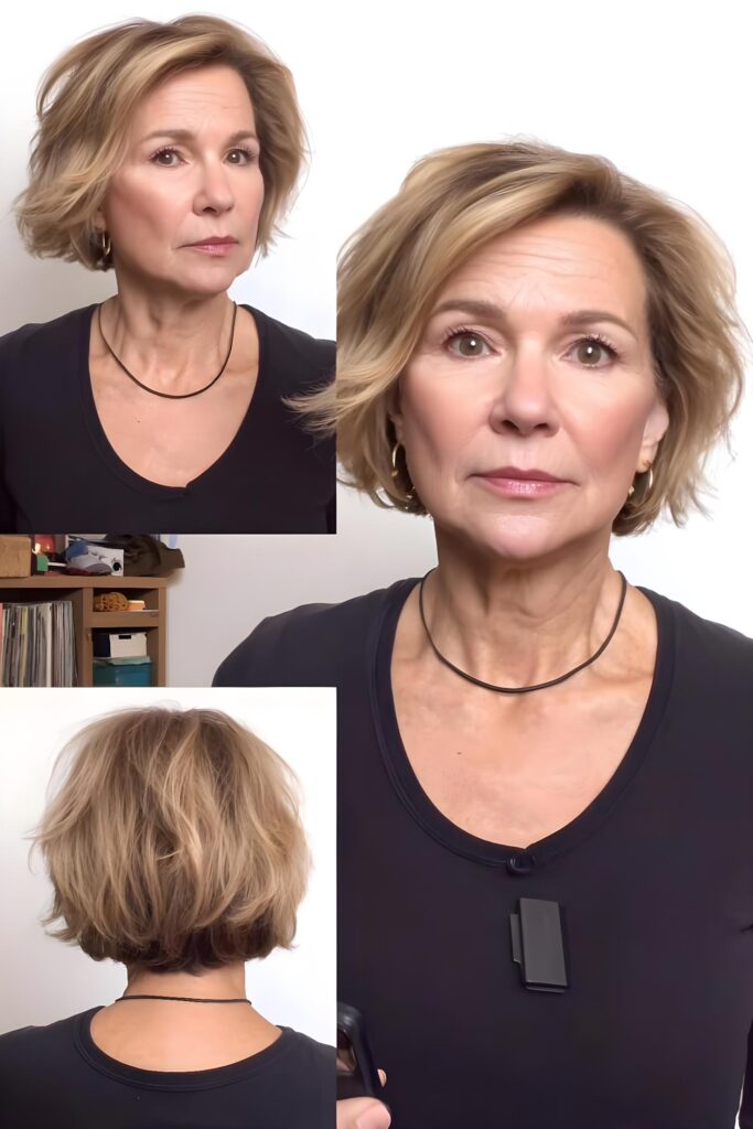 softly framed wavy bob