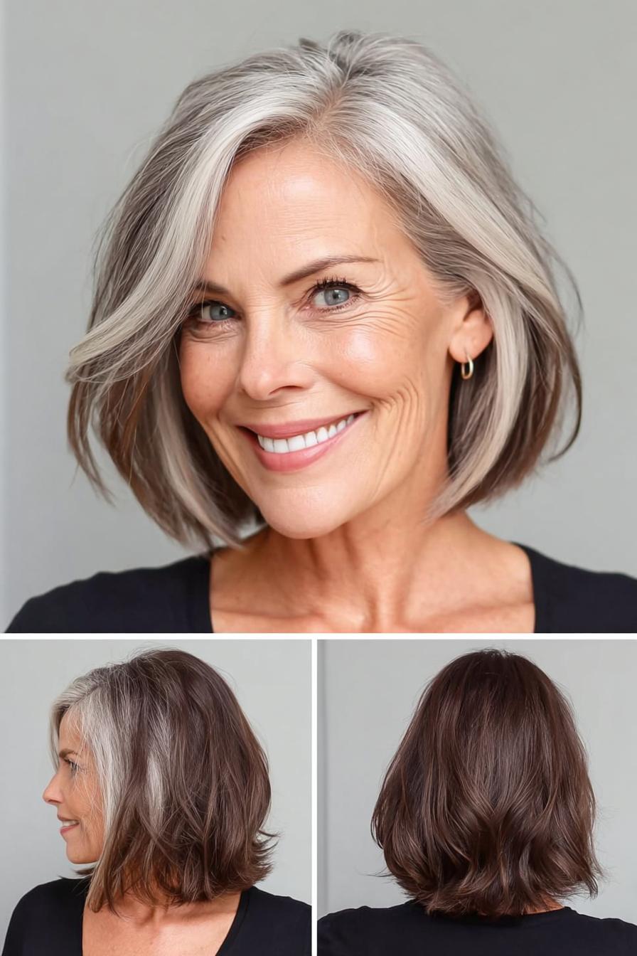 Youthful Brown Silver Bob