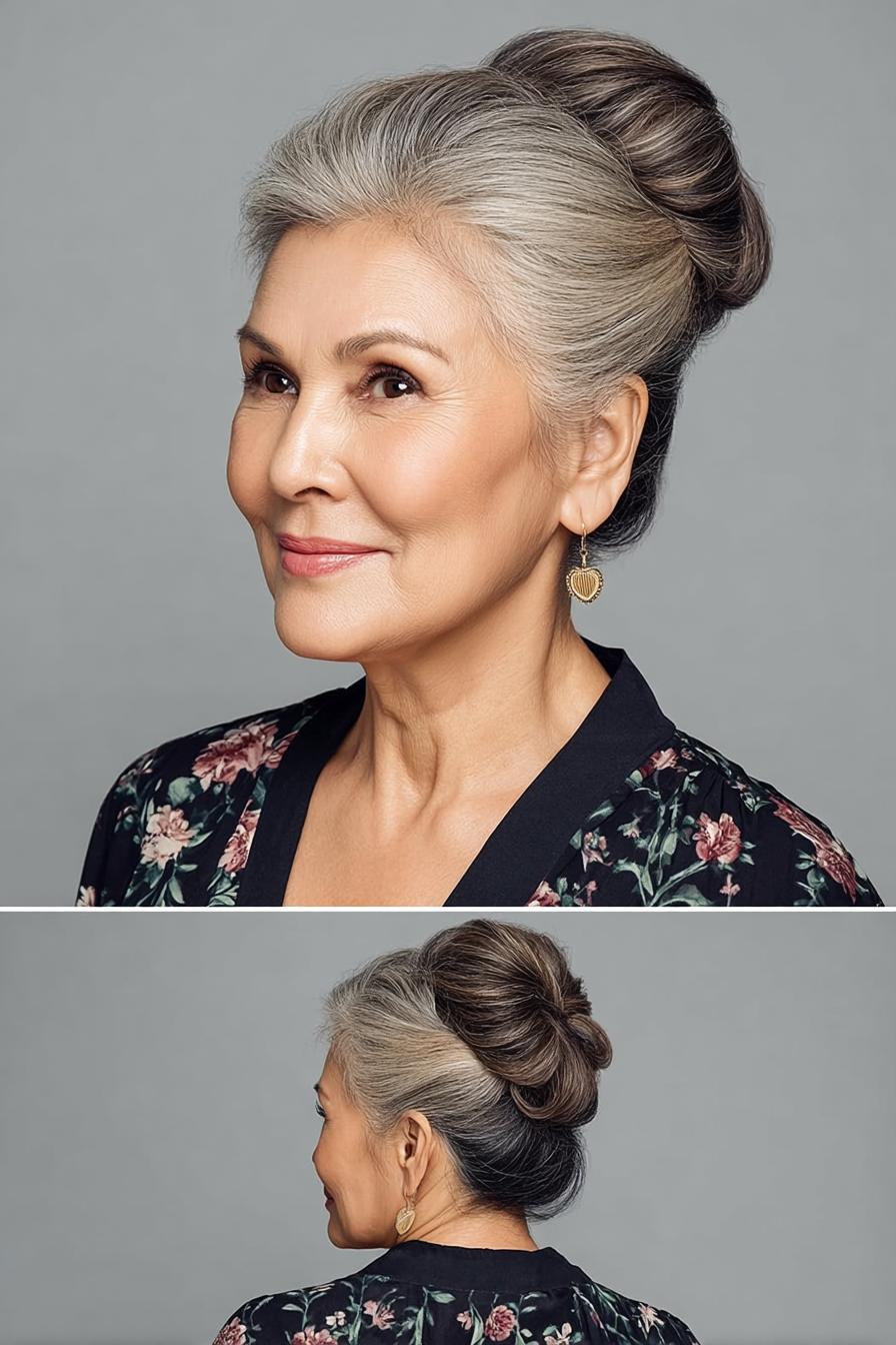 Graceful Silver French Twist
