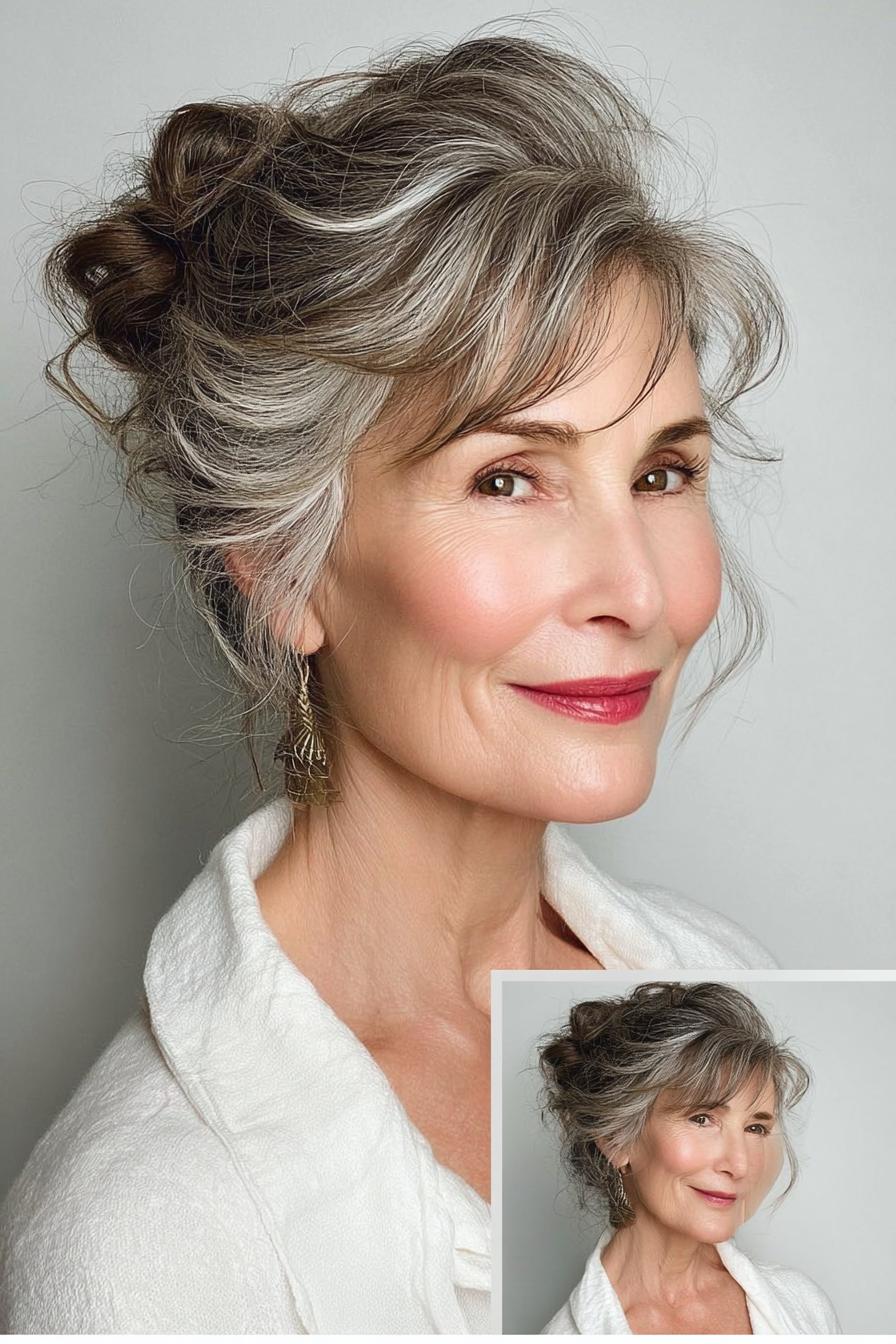 Soft Graceful Gray Updo