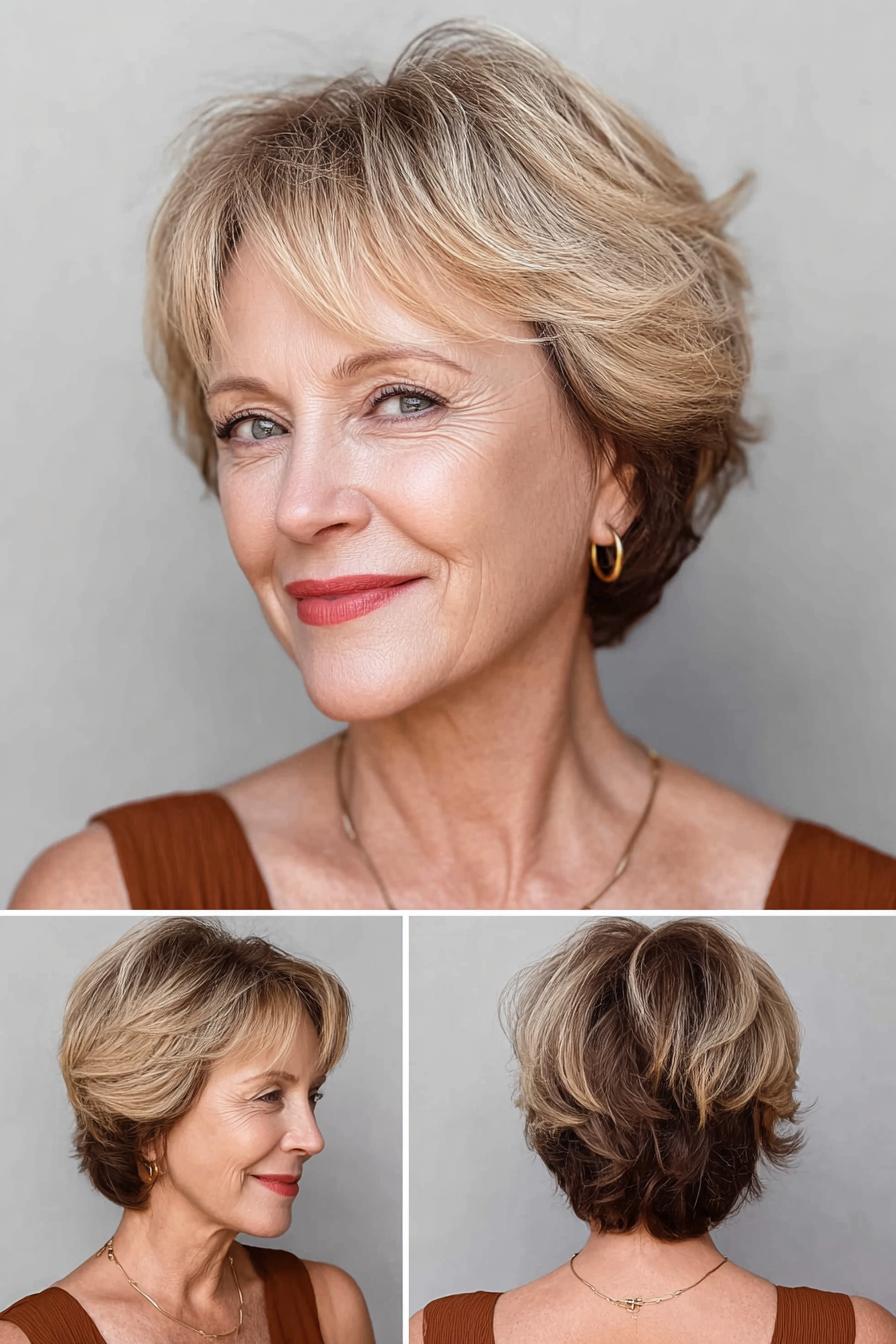 Soft Layered Blonde Bob