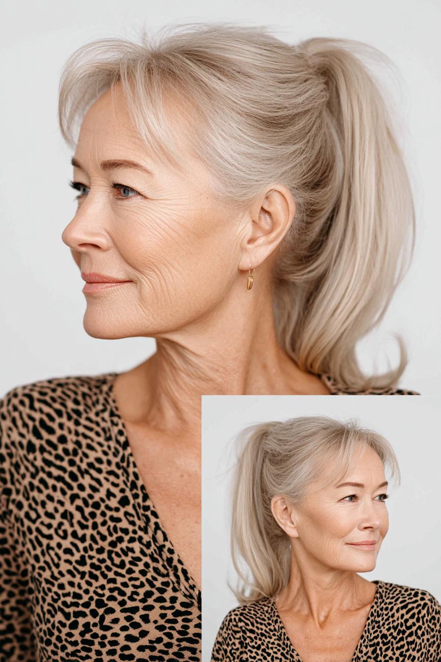 Soft Silver Blonde Ponytail