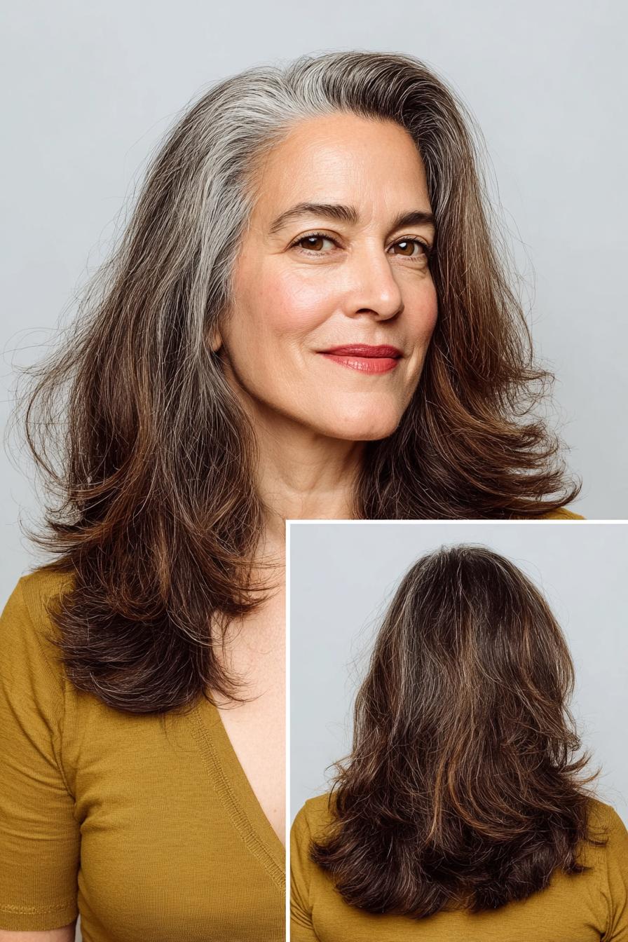 Soft Voluminous Gray Brown Waves