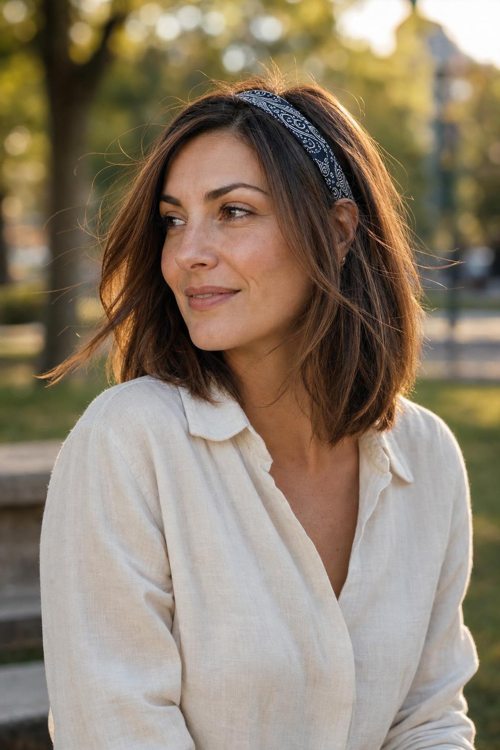 Navy Bandana Headband Chic