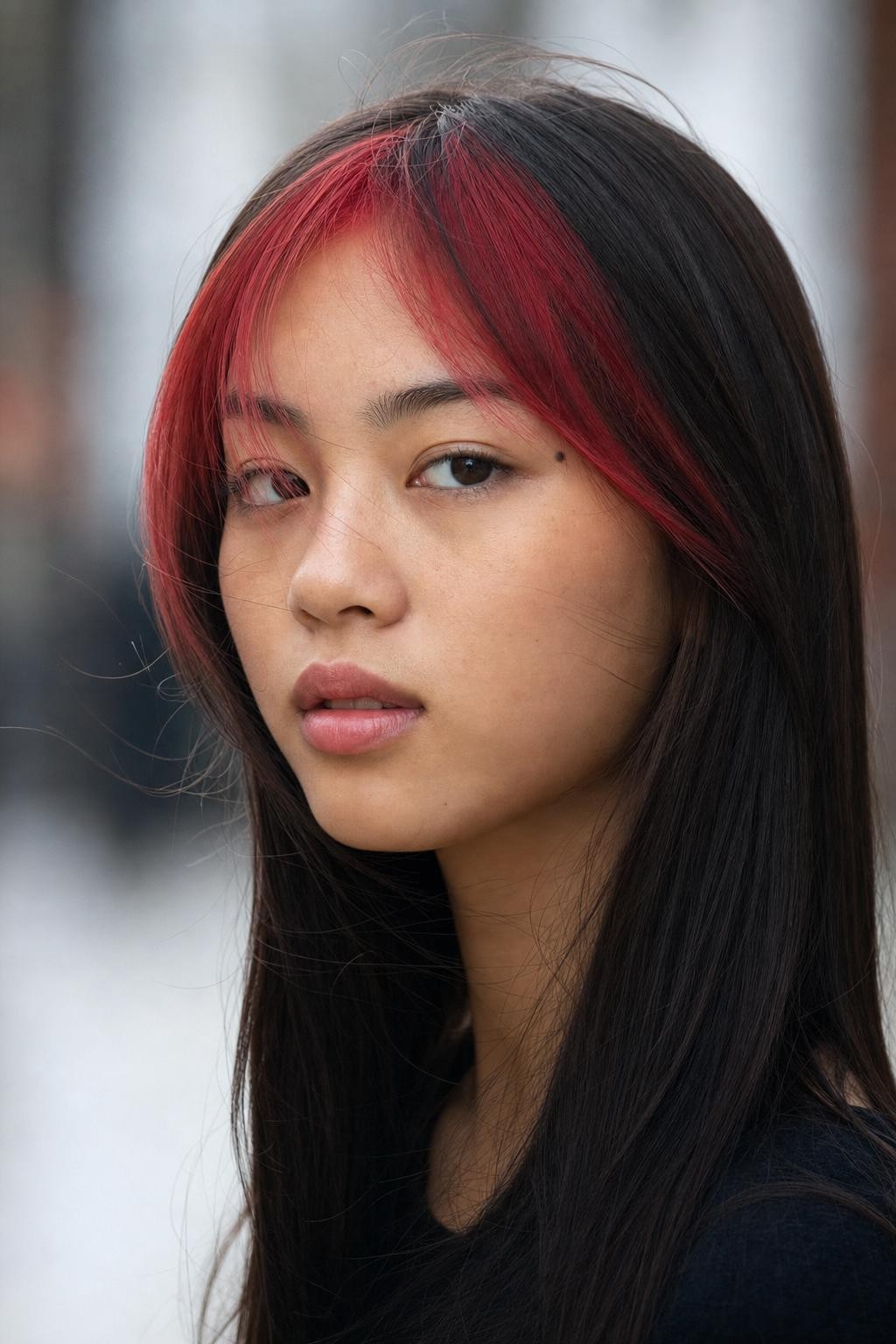 Red Highlights on Dark Hair